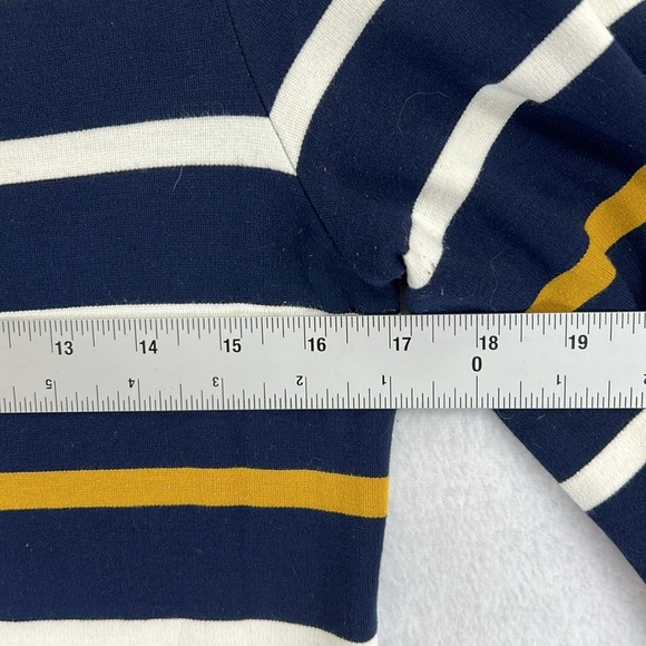Ann Taylor Factory Dress Size Small Navy/White/Gold Stripe Rayon Blend Knit - Picture 9 of 9